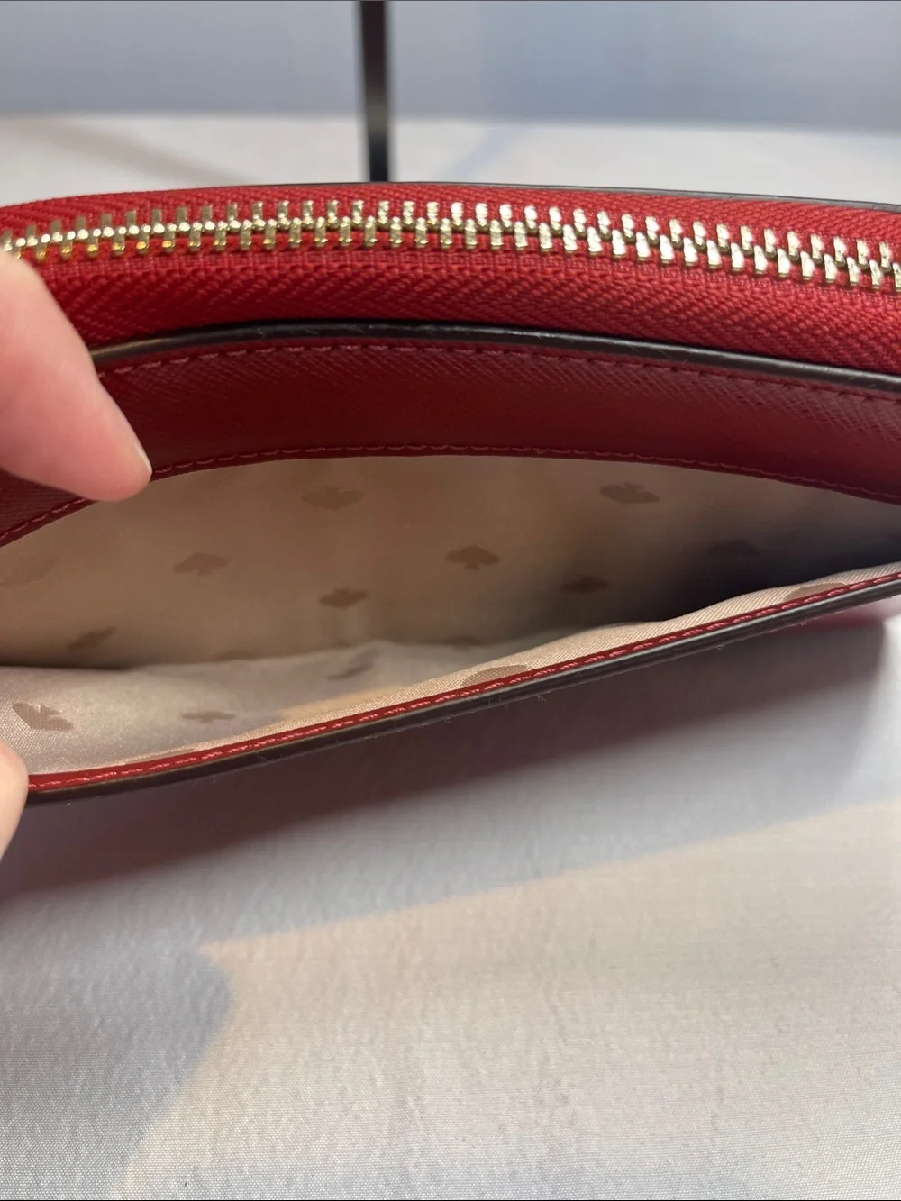 Kate Spade New York Red Leather Zip Around Continental Wallet